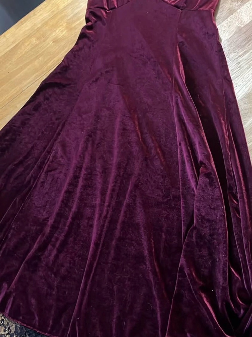 Velvet Maxi Dress in Deep Burgundy